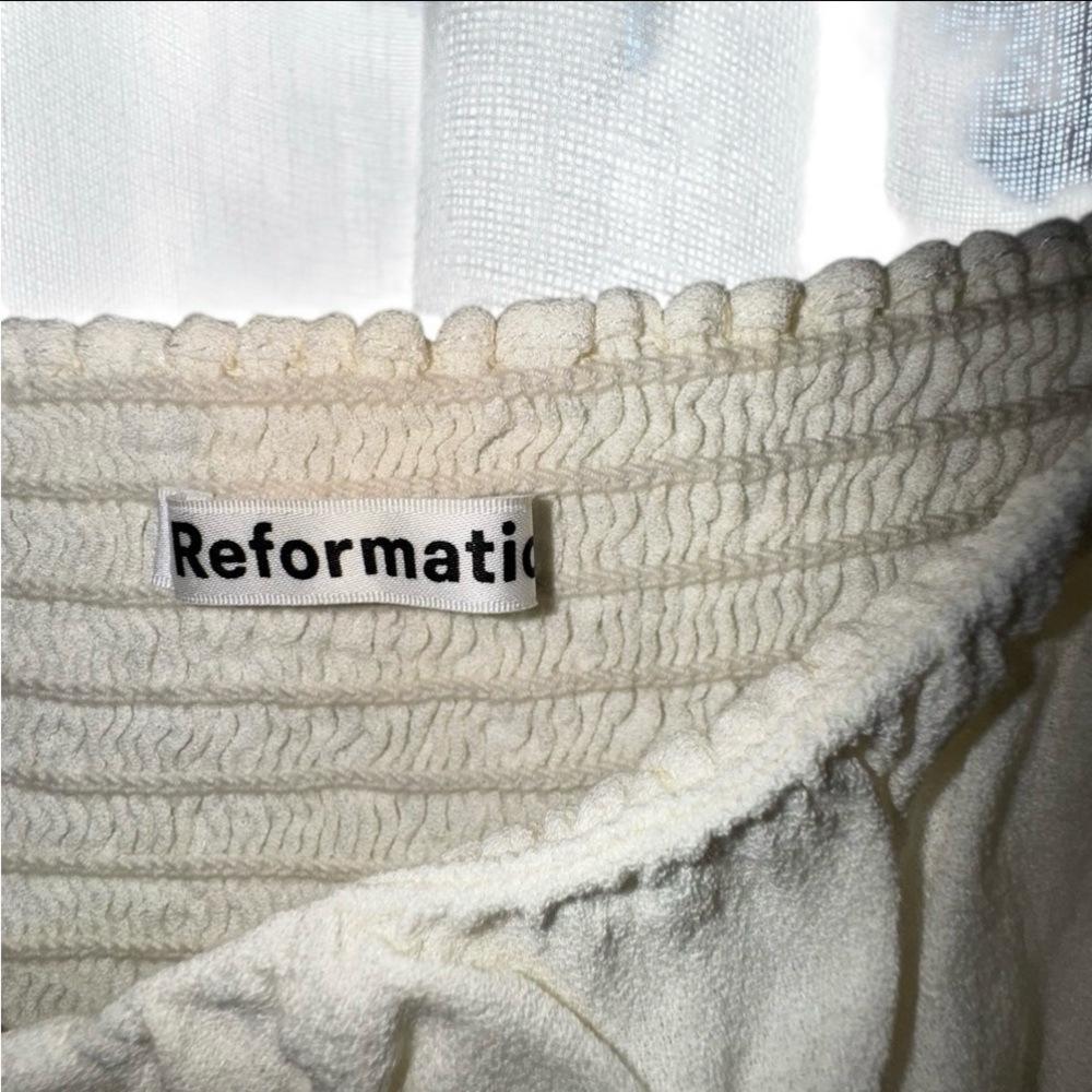 Reformation Ivory Textured Knit Top